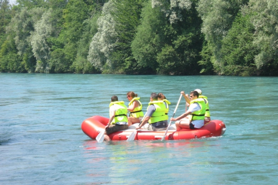 Schlauchboot Fahrt - auf der Aare 1 