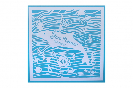 Wandbild Sea world  - Name & Geburtstag 4 