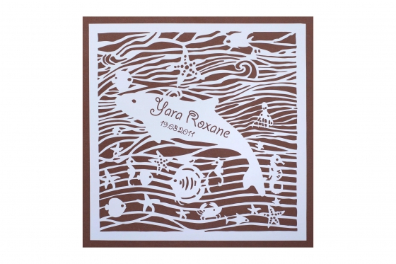 Wandbild Sea world  - Name & Geburtstag 5 