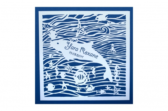 Wandbild Sea world  - Name & Geburtstag 6 