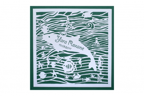 Wandbild Sea world  - Name & Geburtstag 8 