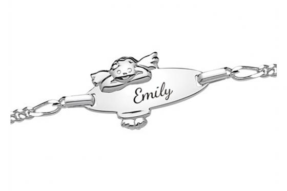 Kinderarmband Engel - mit Gravur - 925er Silber 1 