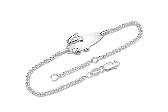 Kinderarmband Bär - mit Gravur - 925er Silber  