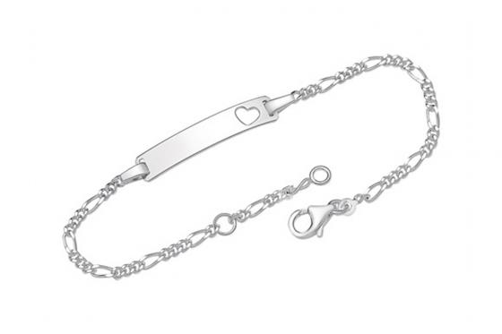 Armband Silber Herz - mit persönlicher Gravur  