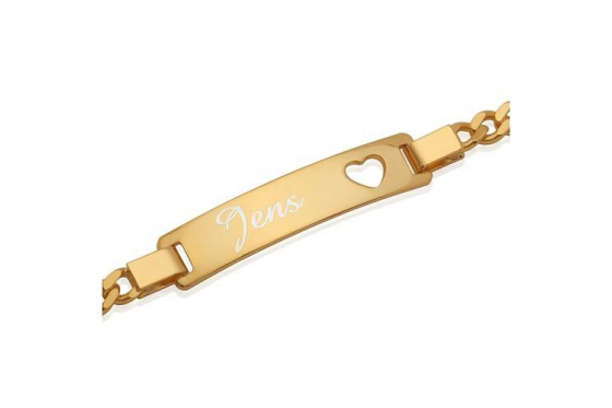 Vergoldetes 925er Silberarmband - mit Herz Motiv - Personalisierbar 1 