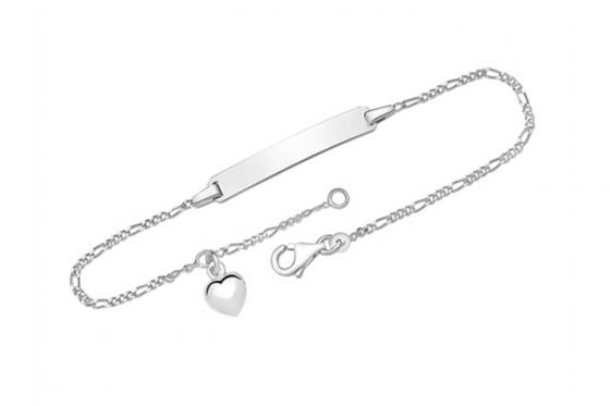 Gourmette coeur pour bébé - Avec gravure - argent 925  
