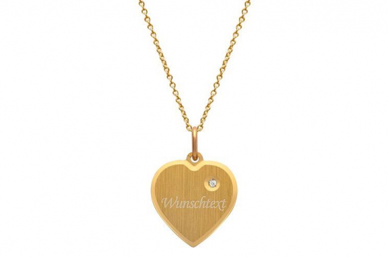 925er Silberkette Vergoldet Herz - Personalisierbar  