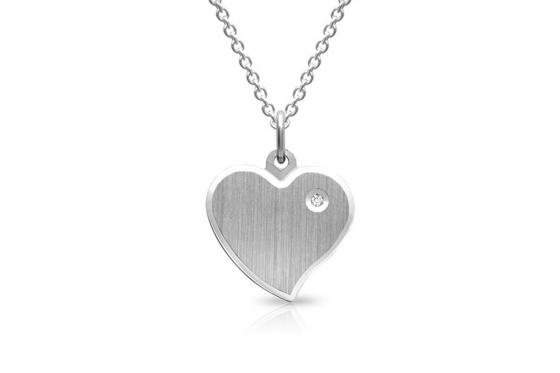 925er Silberkette Herz Stein - Personalisierbar  