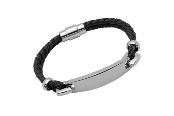 2er Lederarmband Schwarz - mit Gravur  