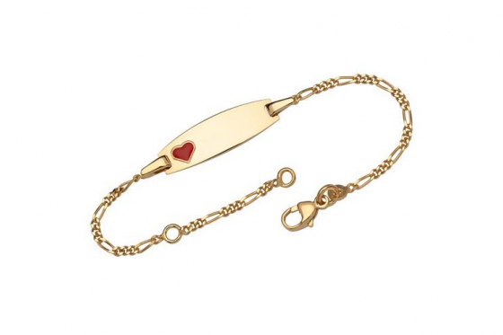 Gourmette coeur en or - avec gravure laser 2 