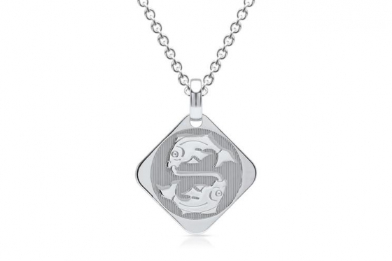 925er Silberkette Fische - mit Gravur  