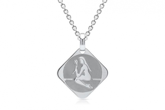 925er Silberkette Jungfrau - mit Gravur  