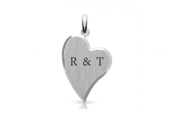 Pendentif coeur gravé - En argent 925  