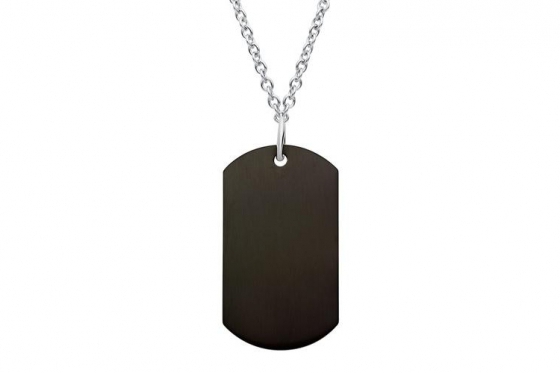 Dog-Tag Kette Schwarz - mit persönlicher Gravur 1 