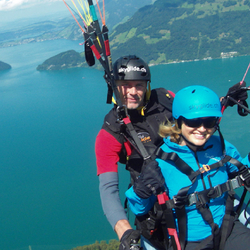 Gleitschirm Passagierflug, Panorama der Zentralschweiz 