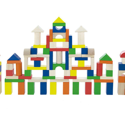 Holzbausteine, bunt - 100 Stk.