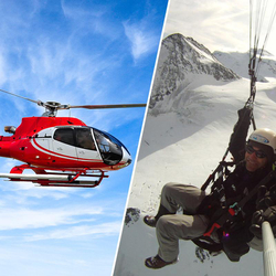 Helikopter Rundflug, mit Gleitschirm Tandemflug