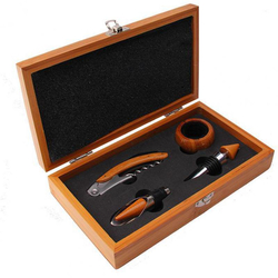 Set d'accessoires à vin, en bambou