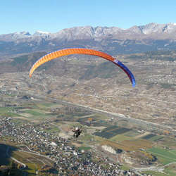 Gleitschirm Tandemflug, im Wallis