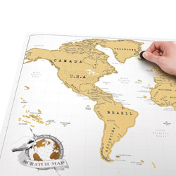 Weltkarte zum Rubbeln, Geschenk für Weltenbummler