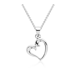 Chaîne pour enfant, pendentif coeur, Argent 925