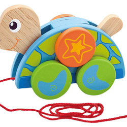 Tortue à tirer, en bois