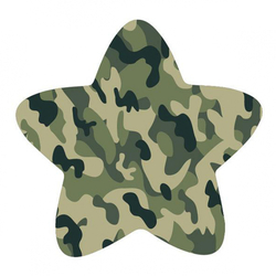 Tapis enfant étoile, Camouflage, Ø 75 cm