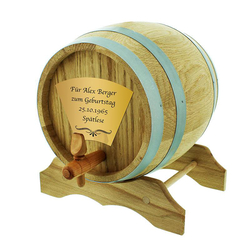 Tonneau en chêne, 3 litres, avec gravure