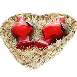 Bouteilles coeur, avec gravure