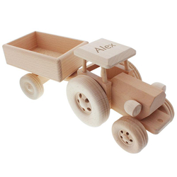 Tracteur avec remorque, avec gravure