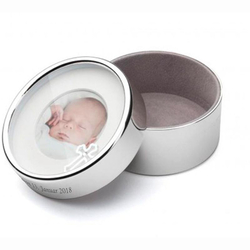 Fotodose Kreuz  , personalisierbar, versilbert 