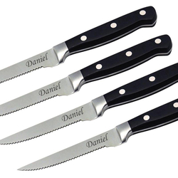 Steakmesser-Set, 4 Stück, mit Gravur