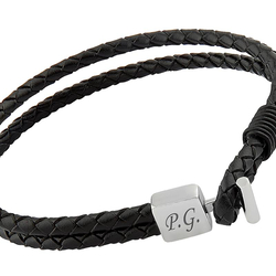 Lederarmband Black, personalisierbar