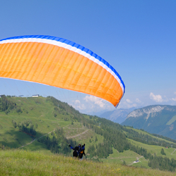 Tandemflug Ebenalp, Thermik Gleitschirmfliegen
