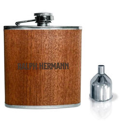 Holz Flachmann, mit Gravur