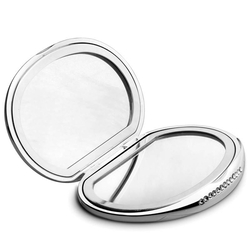 Taschenspiegel Kristall, personalisierbar, versilbert