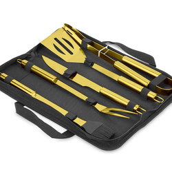 Grill-Set Gold, edles Grillbesteck