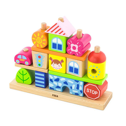 Stapelblöcke Stadt, aus Holz