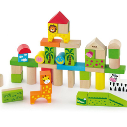 Holzbausteine Zoo, 50-teilig