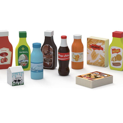 Lebensmittel-Set, aus Holz