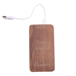 Powerbank Bambuu, Mit Gravur