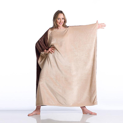 Couverture à enfiler, marron/ beige
