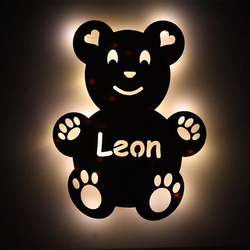 Veilleuse de nuit peluche, avec gravure