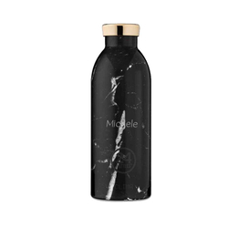 Bouteille thermos Black Marble, de 24Bottles, avec gravure