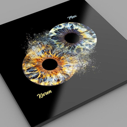 Photo d'iris en couple, 40x40cm, impression sur verre avec effet explosion, pour 2 personnes