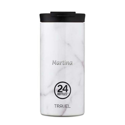Thermobecher White Marble, von 24Bottles, mit Gravur