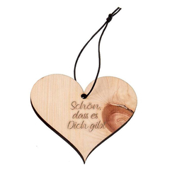 Coeur en bois, avec gravure