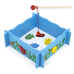 Jeu de pêche magnétique, en bois