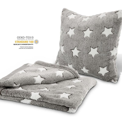 Kissen-Decken-Set, mit Sternenmuster