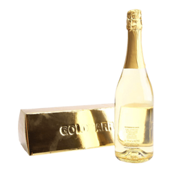 Bouteille de vin 7.5 dl, avec or 23 carats